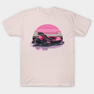 Anaconda in retro sunset T-Shirt